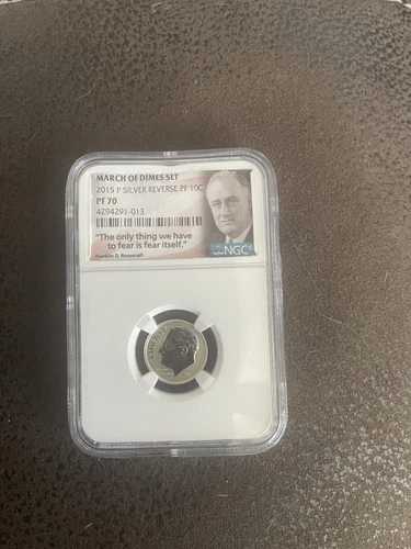 2015-P Roosevelt Dime 10c Silver March Of Dimes Set Reverse PF70 NGC Special Lbl