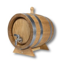 HOLZFASS 5 Liter mit EDELSTAHL ZAPFHAHN EICHENHOLZFASS WHISKYFASS WEINFASS klein