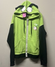 Invader Zim Gir Zip Up Hoodie XL Cosplay Ear Flaps Tongue Nickelodeon Hot Topic