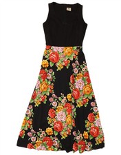 ARNEL Womens Sleeveless Maxi Dress EU 40 Medium Black Floral Polyester BD09