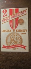 Lincolnkennedy 1964 Cent 2 Great Presidents On Card Uncirculated