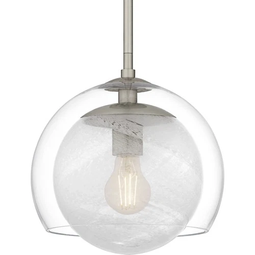 Brushed Nickel  Mini Pendant from the Eslinger Collection - Picture 5 of 6
