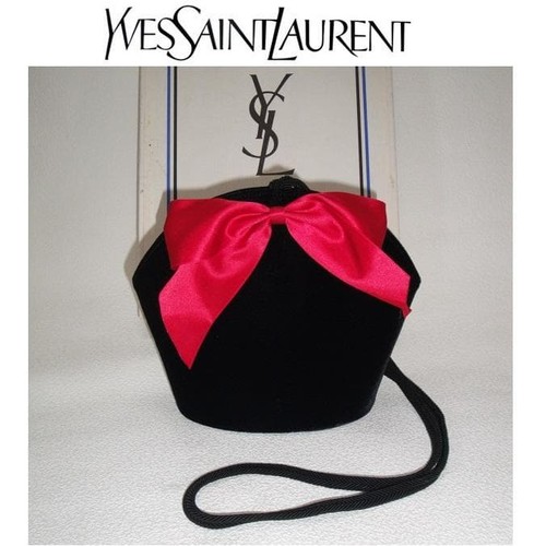 Yves Saint Laurent Black Velvet Shoulder Bag