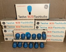 Vintage GE M2B Flashbulbs 12 Blue Camera Flash Bulbs Price Is For 1 Box