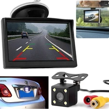 4.3" Car LCD Monitor + 4LEDs Night Vision Waterproof Rear View Reverse Camera