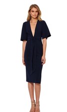 BNWT Bec & Bridge Bon Marche Plunge Dress Black Midi Crepe High Slit UK8/ S