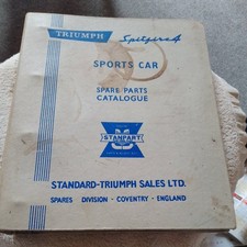 Triumph Spitfire 4 Mk1 Mk2 Original Factory Spare Parts Catalogue Triumph Spitfire 4 Mk1 Mk2 Original Factory Spare Parts Catalogue