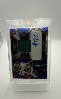 2022 Panini Select - Rookie Signature Mem Breece Hall #RSM-BH Blue Prizm /75 