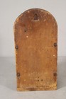THE BEST 17TH C AMERICAN PILGRIM HANGING SLIDE LID CANDLE BOX ORIGINAL RED PAINT — photo 10