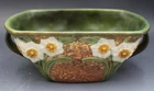 1931 Roseville Jonquil Brown Arts & Crafts Pottery Ceramic Console Bowl
