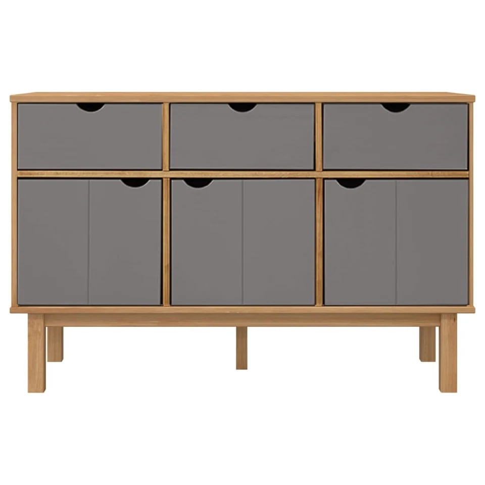 Sideboard Brown and grey Solid pine wood, engineered wood Medium - Image 3 of 4