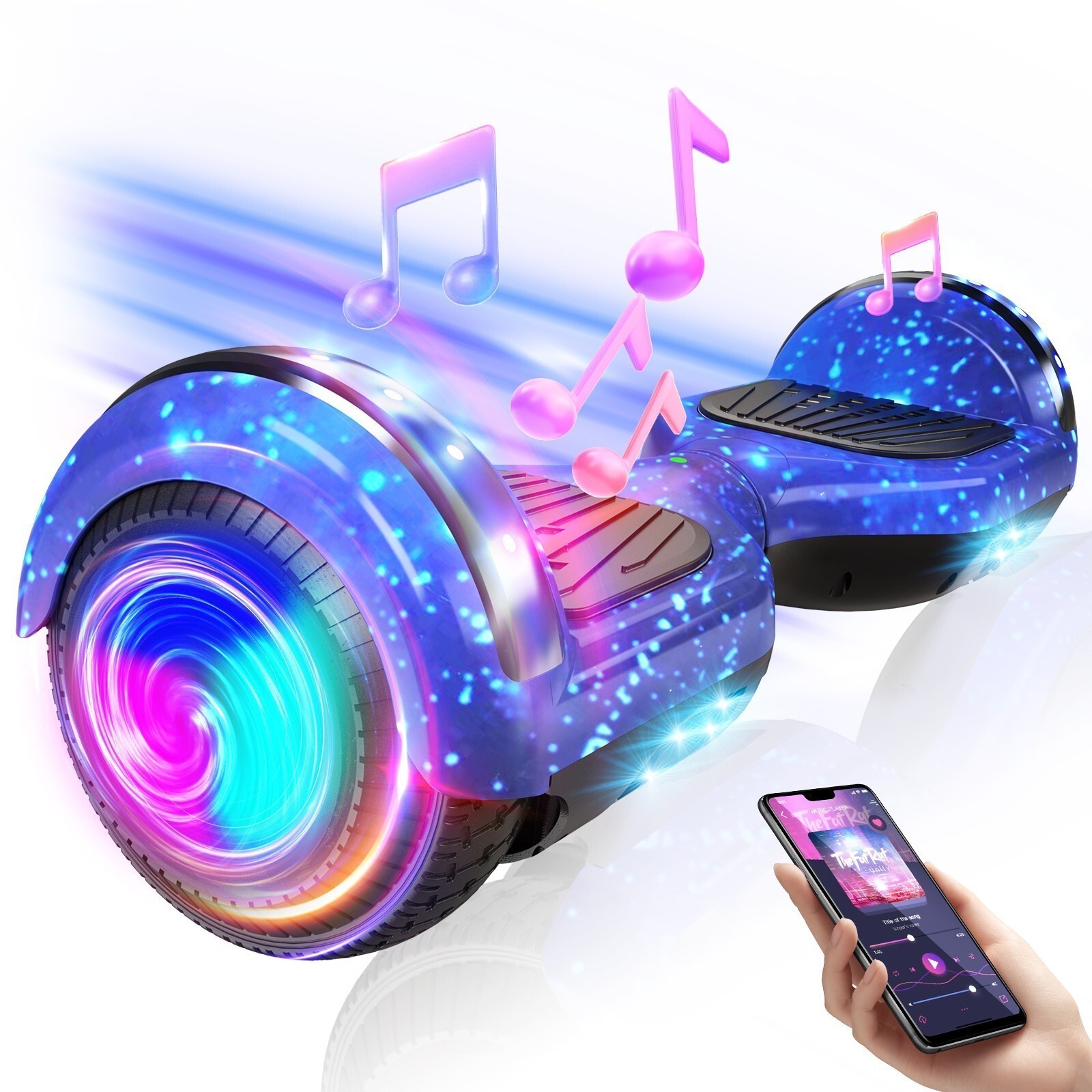 Electric Hoverboard 6.5in LED for Kids Self-Balance Scooter 360&deg; Bluetooth Music