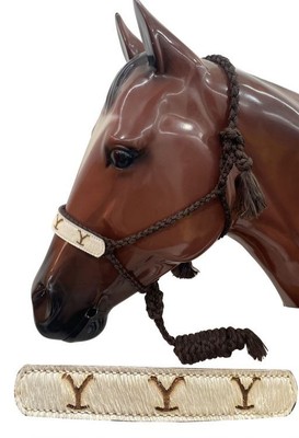 Showman Mule Tape Halter w/ Leather Cowhide ''Y'' Branded Noseband