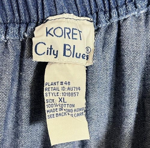 Koret City Blues XL Blue Broom Skirt Tiered Denim Patchwork Vintage Cowgirl - Picture 3 of 11