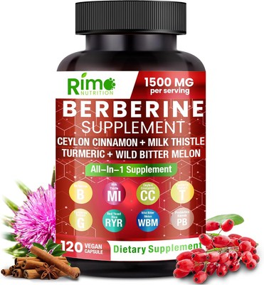 Berbérine 1500 Mg + Cannelle De Ceylan - Soutien Cardiaque Et Immunitaire, Vegan