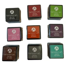 Hampton Art Acid Free Dye Based Set of 9 Mini Ink Pads NEW