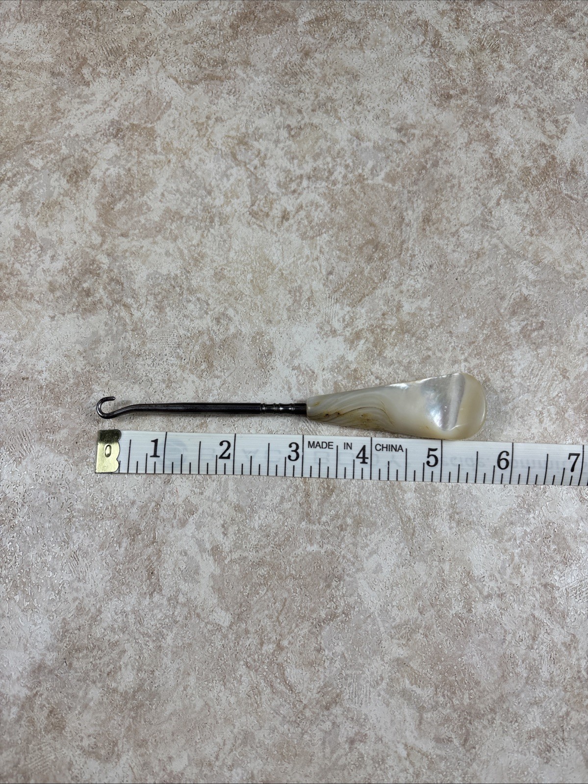 VTG Antique Boot Hook Button Hook MOP Mother Of P… - image 7