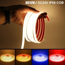 164FT IP68 Waterproof COB LED Strip 320LEDs/M Flexible Rope Lights Tape 12V 24V