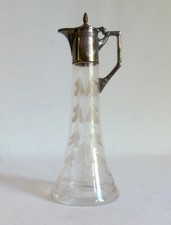 WMF JUGENDSTIL KLEINE GLAS KARAFFE &Ouml;L K&Auml;NNCHEN KREUZBAND VERSILBERTE MONTUR