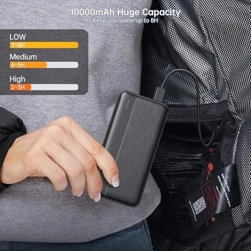 2-Pack 10000mAh Heated Vest Battery Pack, Portable 5V/2A Charger for Outdoor Use image 4