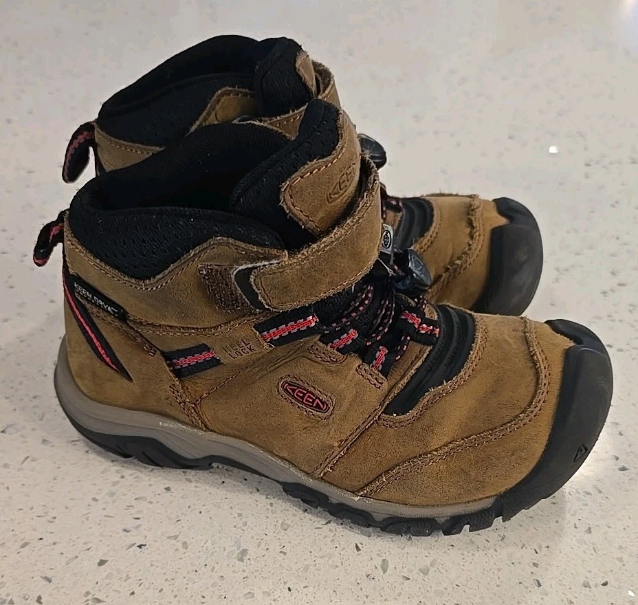 Stivali marroni Keen Ridge Flex Mid impermeabili da trekking ragazzo taglia 12 multicolore