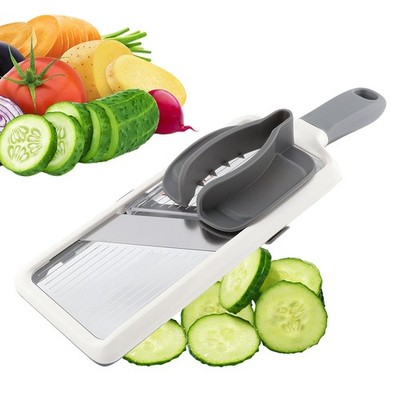 Stainless Steel Mandoline Slicer, Handheld Vegetable Cutter, Cheese Grater, Gray