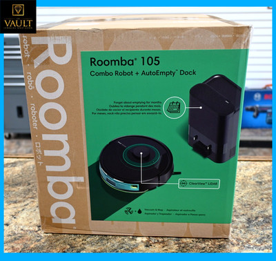 iRobot Roomba 105 Combo Vacuum & Mop + AutoEmpty Dock, LiDAR, Self-Empty - NEW