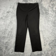 Talbots Refined Bi Stretch Pants Womens 8 Petite Black Stretch Side Zip Business