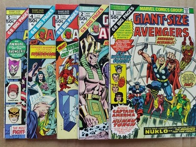 Giant-Size Avengers 1-5 (Marvel Comics (1974-1975) FN To VF 2 3 4 Kang