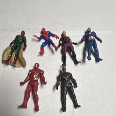 Marvel 6pc Mixed Lot Figures Spider-Man Iron Man Vision Falcon Cap