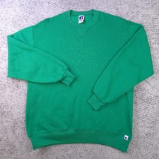 VTG Russell Athletic Sweatshirt Mens XL Crew Neck Pullover Green Fleece Sweater