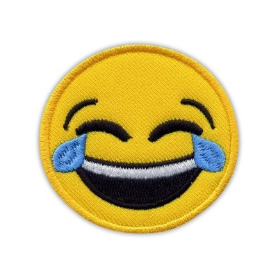 PATCHION Gesicht Mit Risse Der Freude - Klein - Emoticon - Bestickt Abzeichen