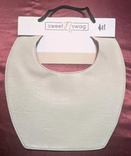 sweet n swag reversible vegan leather baby bib