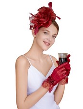 Fascinators Hat Flower Mesh Feathers Headband Derby Hat Clip Tea Party Headwe...