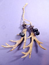 2 Resin Mini Deer Antlers CHRISTMAS ORNAMENT Holiday Home Decor Country