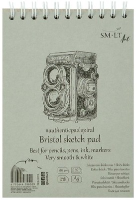 SMLT Bristol Spiralblock, A5, 30 Blatt, 185 g/m²
