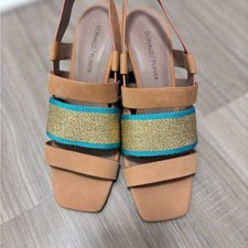 Donald J. Pliner Tan and Gold Women's Sandals NWOT