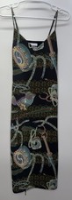 Urban Outfitters Dragon Print Midi Dress Festival Side Slits Maximalist XS Strap