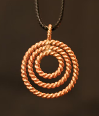 1 Pc Pure Copper Healing Tensor Circle Pendant Locket, Jewelry, Spiritual Kriya