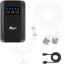 AQQA Aquarium Air Pump Quiet Fish Tank Aerator 5W for up to 180 Gal, Black