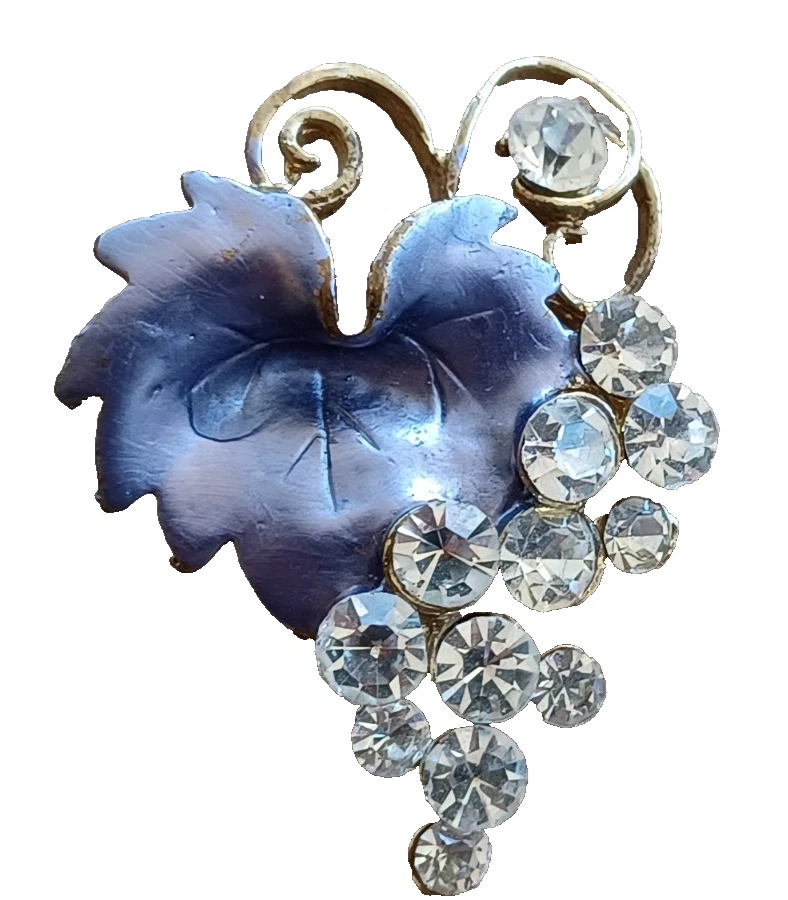 2 broches vintage esmaltados flor prata placa floral broche folha presente verão joias - Imagem 3 de 4