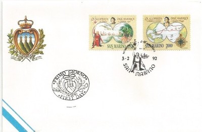 San Marino 3.2.1992. Columbus Discovery America. First day of issue.