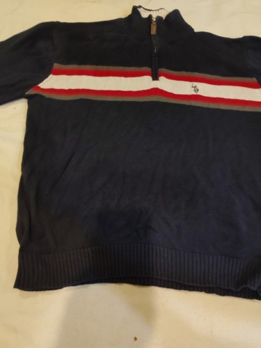 Black Read And White Stripe Sweater - Picture 2 of 5