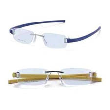 Rsinc Combo Rimless Frame Eyeglasses For Unisex Silver Blue-silver Yellow Tag A1
