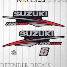 Suzuki 6hp Four Stroke outboard engine decal sticker set kit reproduction 6 HP