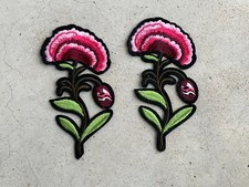 Iron On Patches Flower Embroidery Craft Clothes Applique Lot of 2 Patches