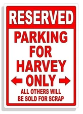 Personalized Parking Sign Wall Decal Metal Sign No Parking Customized for HARVEY