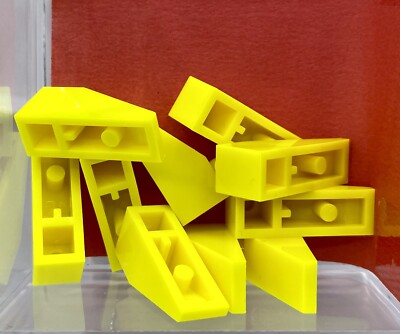 LEGO Parts Lot x (10) Ct Neon Yellow Slope 33 x Brick No