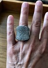 JOAN BOYCE Silvertone Pavé White/c Colourless Crystal Ring — photo 2