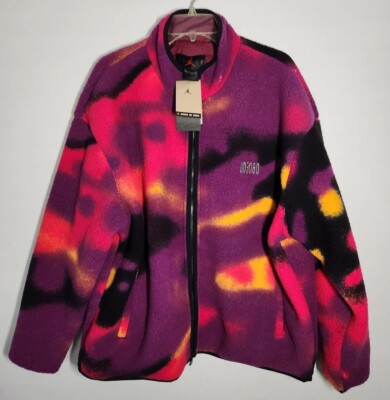 Nike Air Jordan Flight MVP Sherpa Winter Fleece Jacket Purple